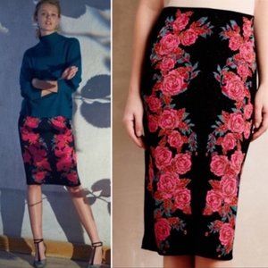 New Anthropologie Rare Ekaterina Kukhareva Floral Knit Skirt Sz S/M